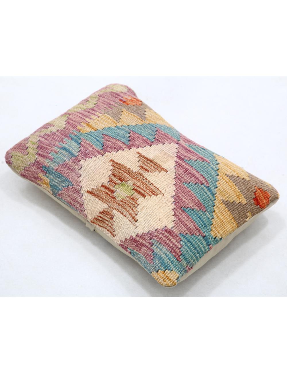 Hand Woven Tribal Multi Color Geometric Wool Pillow - 1'0'' x 1'5'' Arteverk Arteverk Rugs