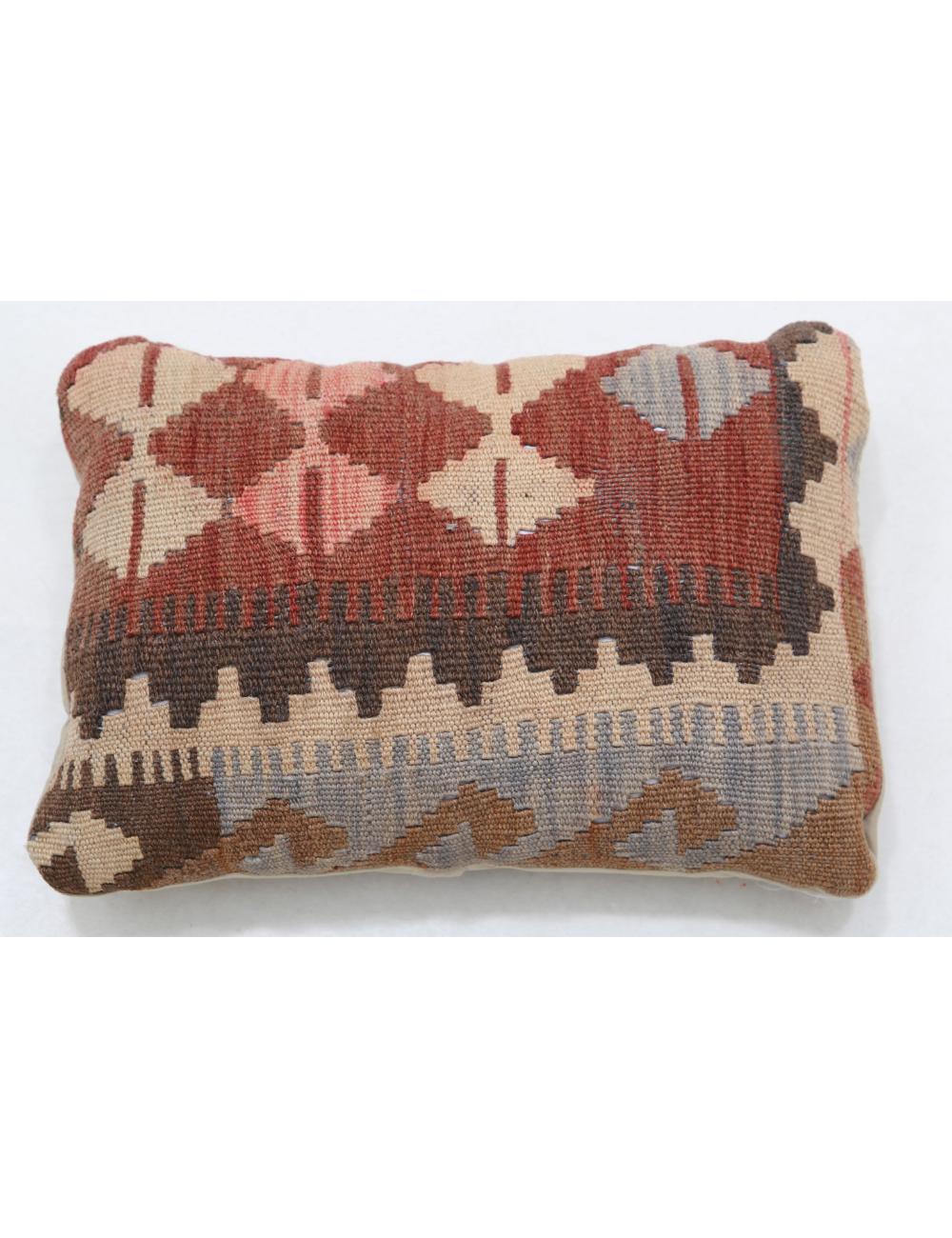 Hand Woven Tribal Multi Color Geometric Wool Pillow - 1&#39;0&#39;&#39; x 1&#39;5&#39;&#39; Arteverk Arteverk Rugs