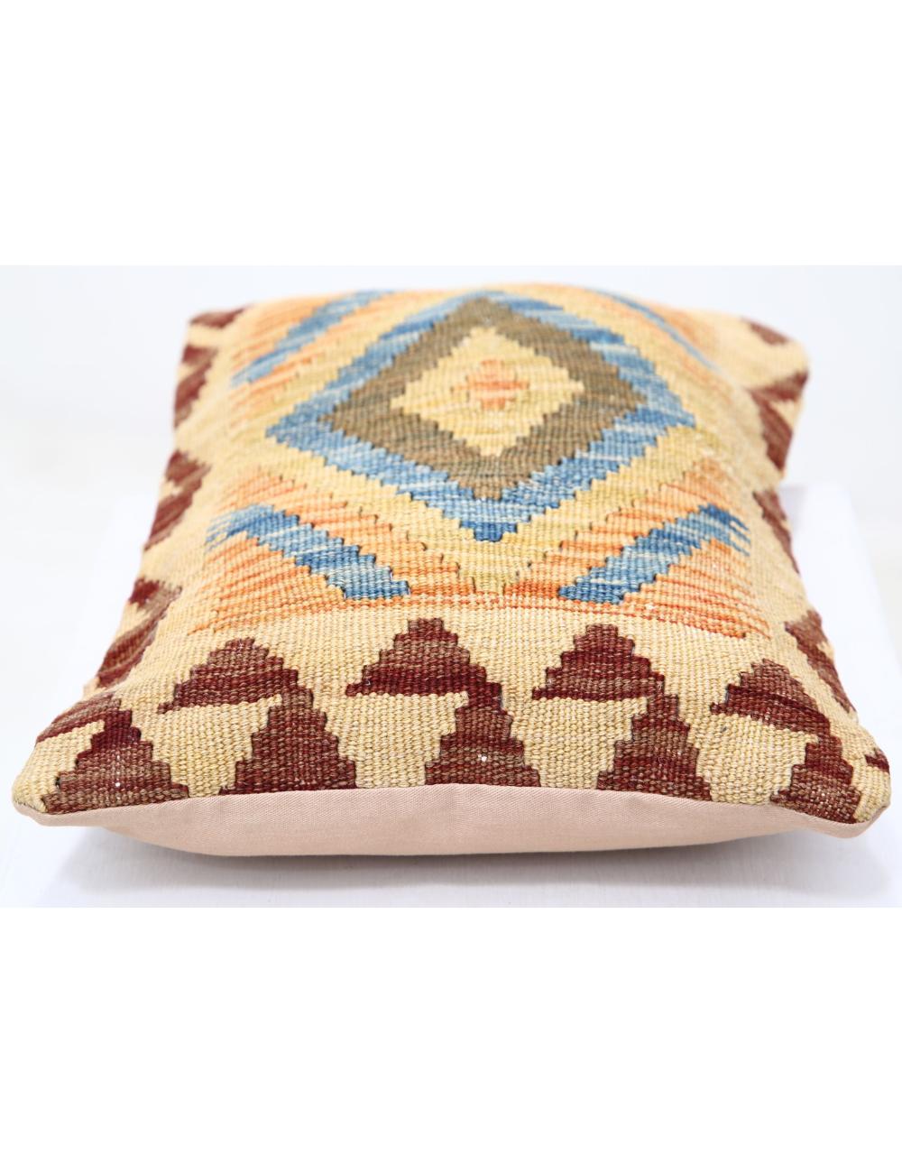 Hand Woven Tribal Multi Color Geometric Wool Pillow - 1'0'' x 1'5'' Arteverk Arteverk Rugs