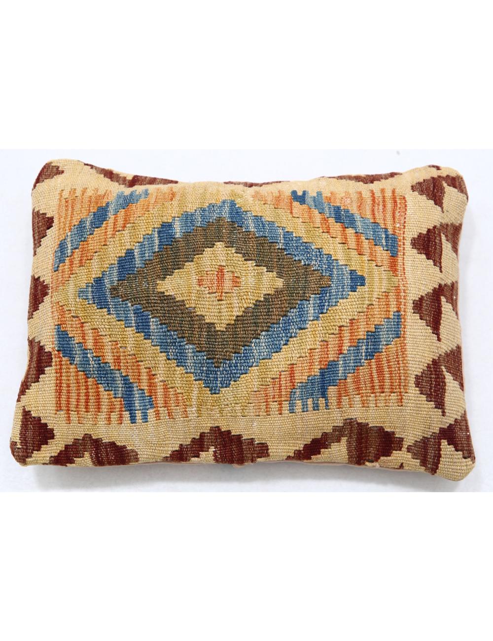 Hand Woven Tribal Multi Color Geometric Wool Pillow - 1'0'' x 1'5'' Arteverk Arteverk Rugs