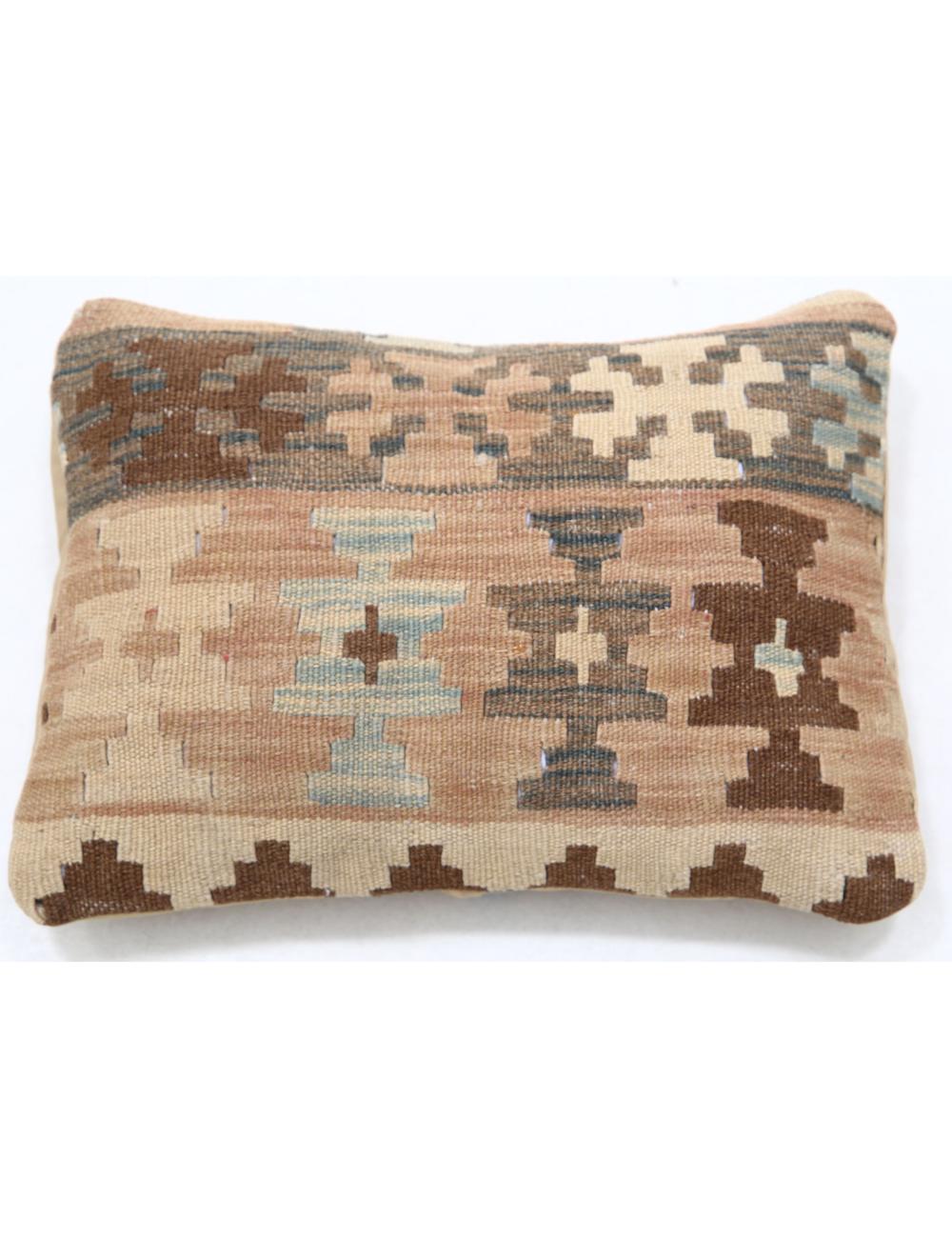 Hand Woven Tribal Multi Color Geometric Wool Pillow - 1&#39;0&#39;&#39; x 1&#39;5&#39;&#39; Arteverk Arteverk Rugs