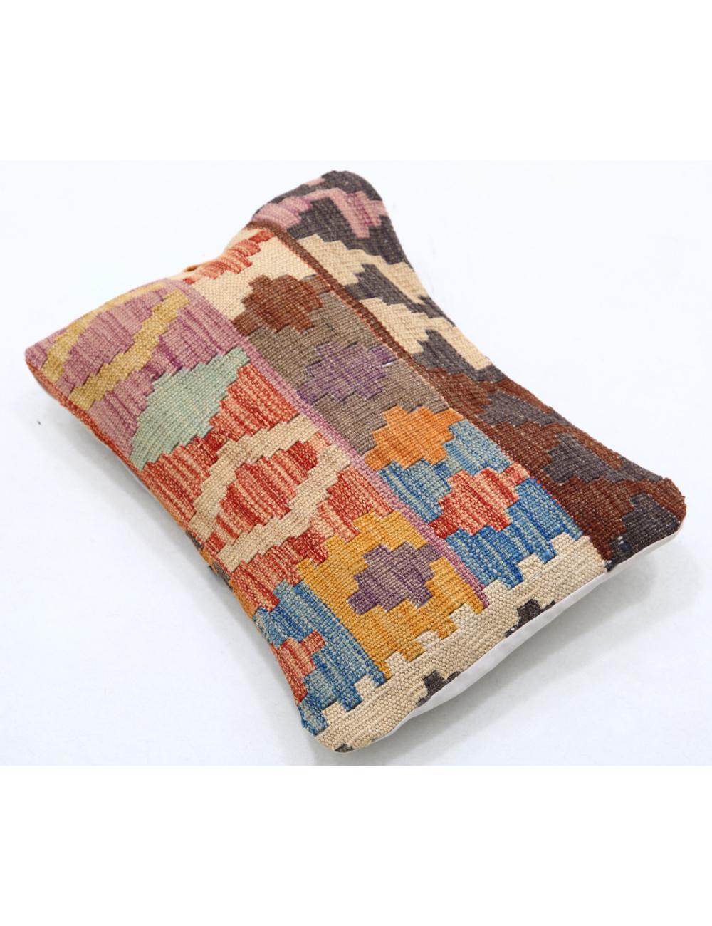 Hand Woven Tribal Multi Color Geometric Wool Pillow - 1'0'' x 1'5'' Arteverk Arteverk Rugs