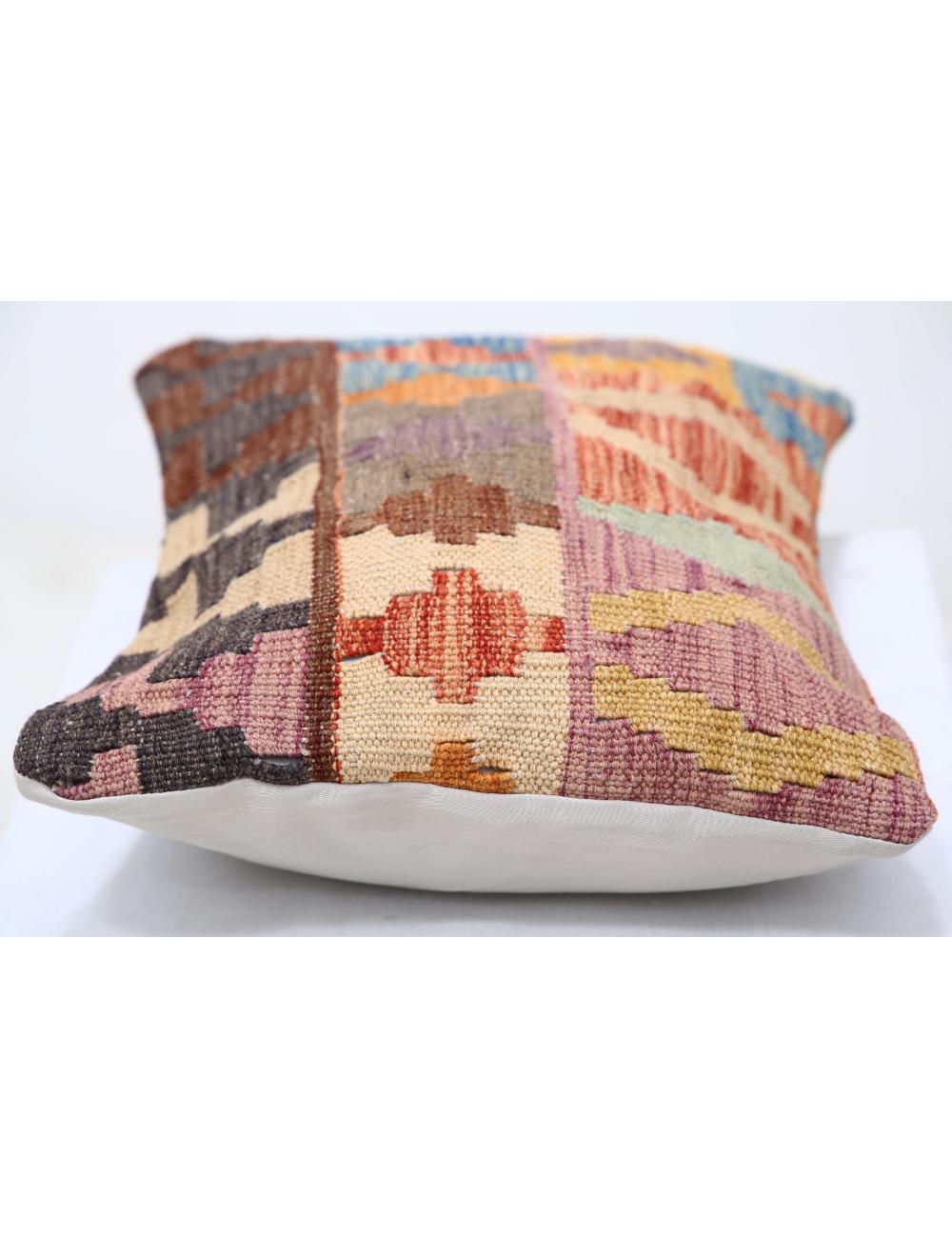 Hand Woven Tribal Multi Color Geometric Wool Pillow - 1'0'' x 1'5'' Arteverk Arteverk Rugs