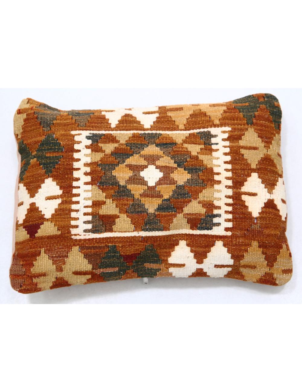 Hand Woven Tribal Multi Color Geometric Wool Pillow - 1'0'' x 1'5'' Arteverk Arteverk Rugs