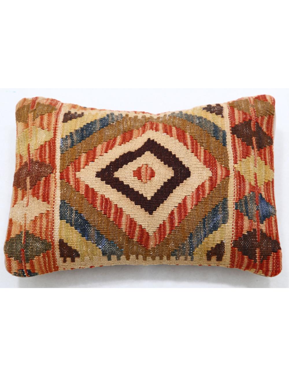 Hand Woven Tribal Multi Color Geometric Wool Pillow - 1'0'' x 1'5'' Arteverk Arteverk Rugs