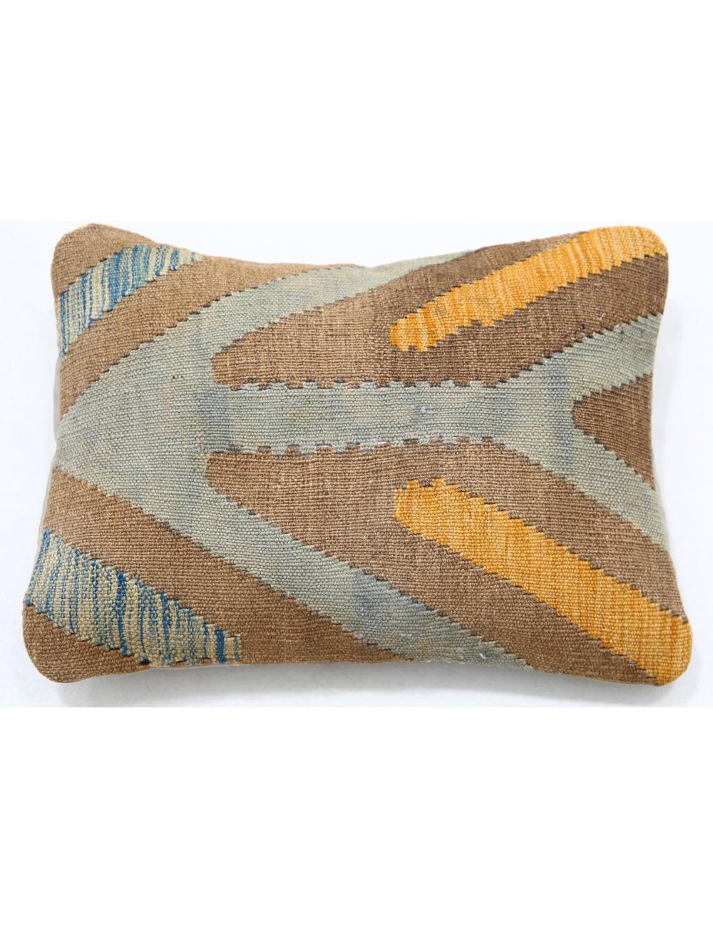 Hand Woven Tribal Multi Color Geometric Wool Pillow - 1'0'' x 1'5'' Arteverk Arteverk Rugs