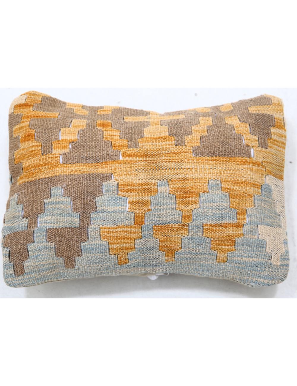 Hand Woven Tribal Multi Color Geometric Wool Pillow - 1&#39;0&#39;&#39; x 1&#39;5&#39;&#39; Arteverk Arteverk Rugs