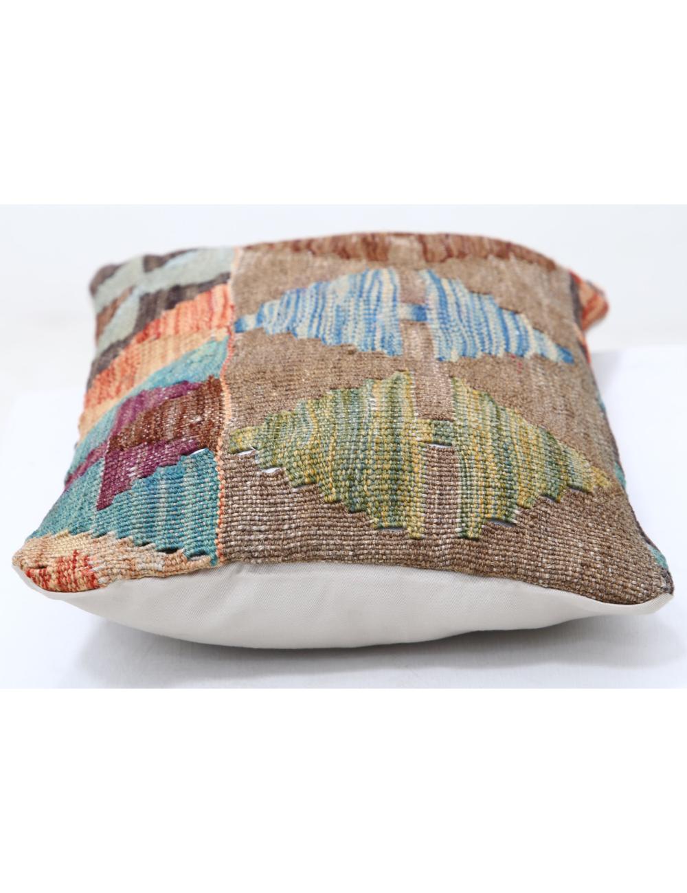 Hand Woven Tribal Multi Color Geometric Wool Pillow - 1'0'' x 1'5'' Arteverk Arteverk Rugs