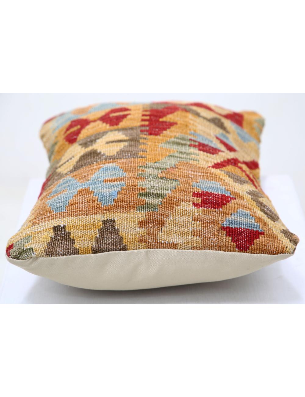 Hand Woven Tribal Multi Color Geometric Wool Pillow - 1'0'' x 1'5'' Arteverk Arteverk Rugs