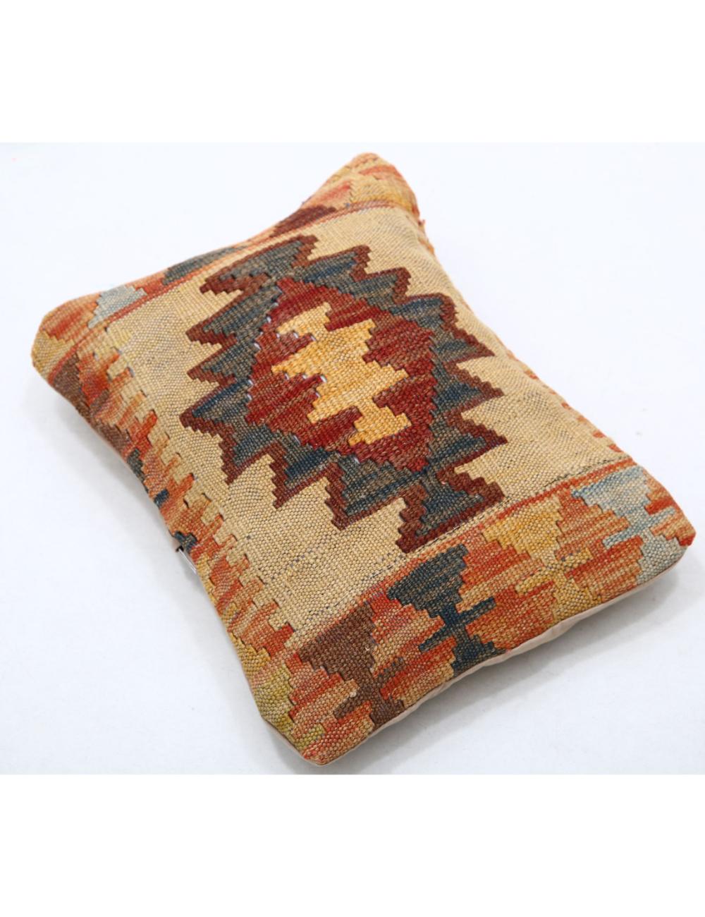 Hand Woven Tribal Multi Color Geometric Wool Pillow - 1'0'' x 1'5'' Arteverk Arteverk Rugs