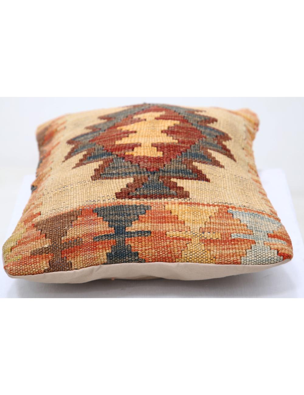 Hand Woven Tribal Multi Color Geometric Wool Pillow - 1'0'' x 1'5'' Arteverk Arteverk Rugs