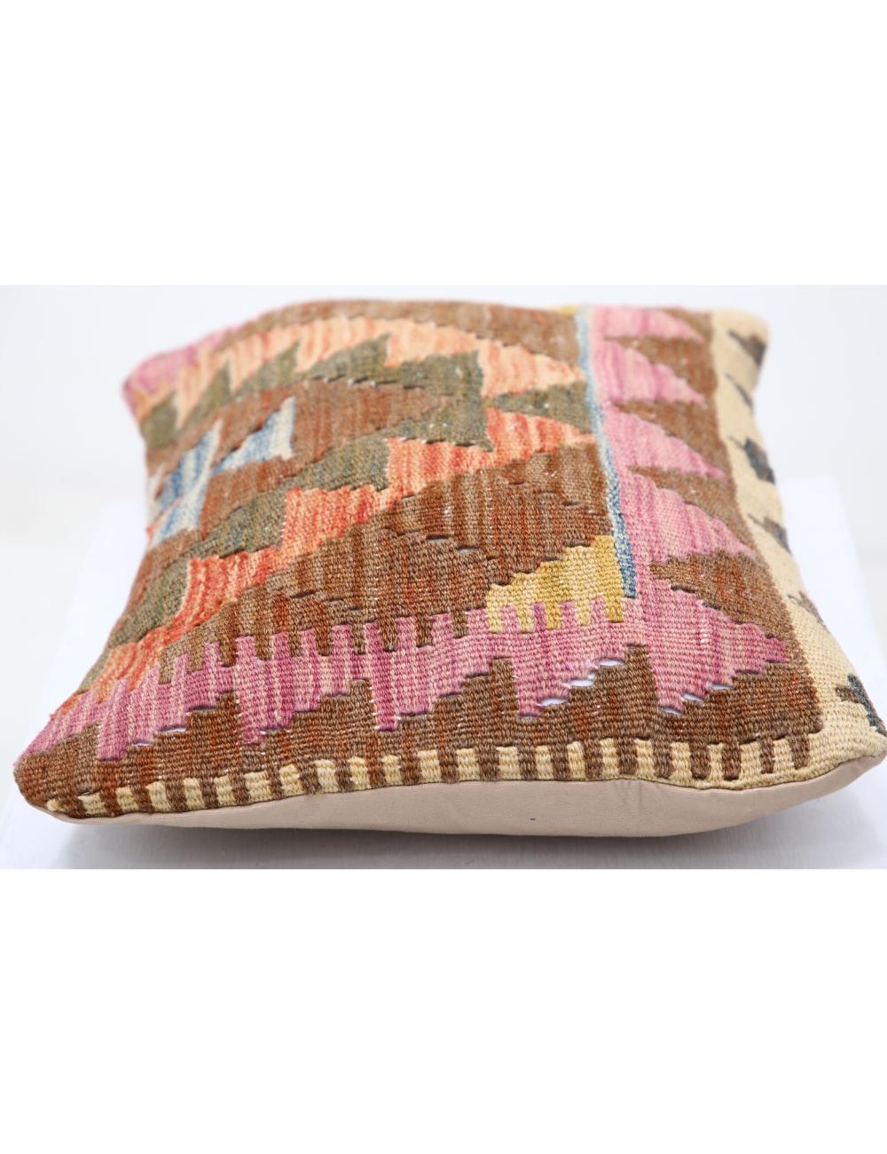 Hand Woven Tribal Multi Color Geometric Wool Pillow - 1'0'' x 1'5'' Arteverk Arteverk Rugs