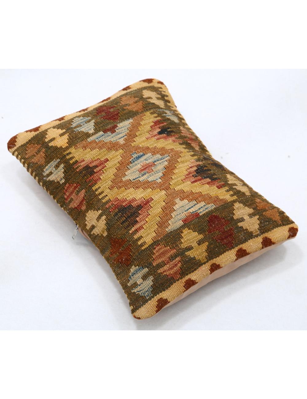 Hand Woven Tribal Multi Color Geometric Wool Pillow - 1'0'' x 1'5'' Arteverk Arteverk Rugs