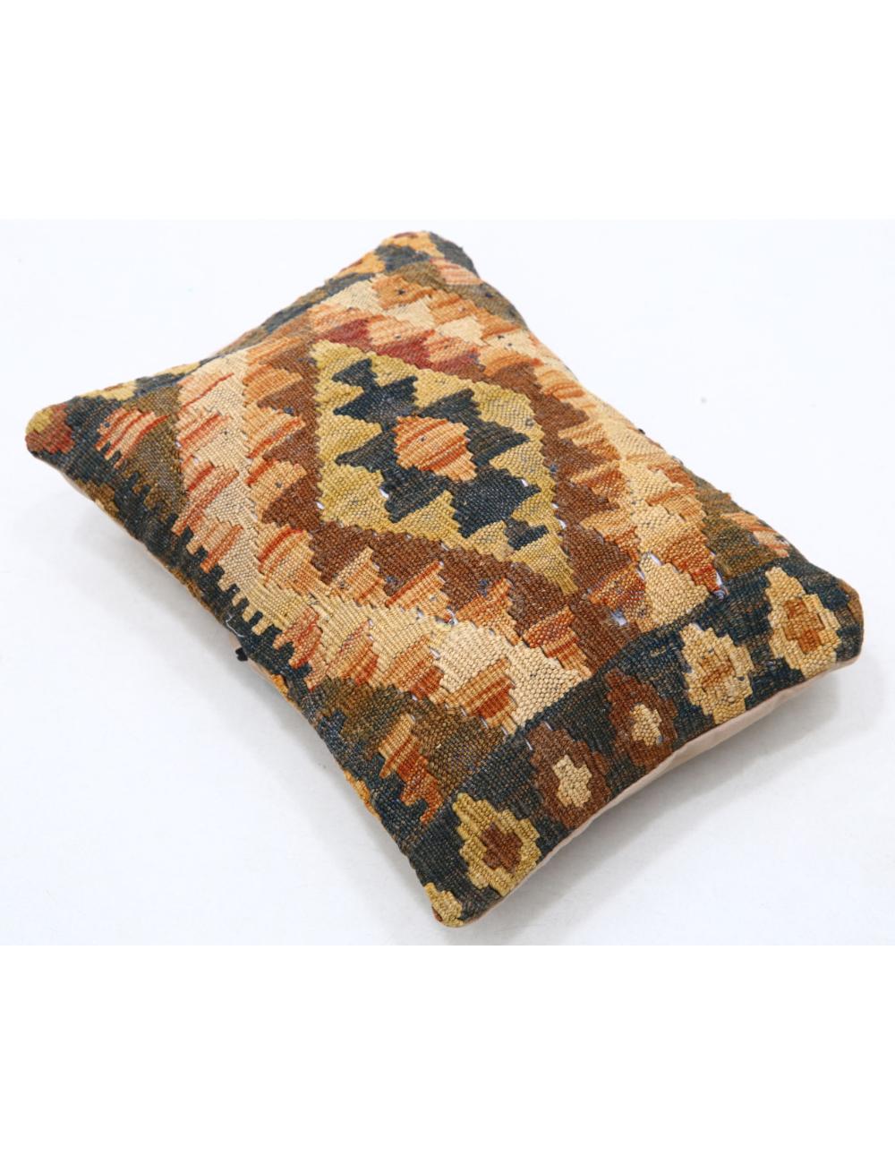 Hand Woven Tribal Multi Color Geometric Wool Pillow - 1'0'' x 1'5'' Arteverk Arteverk Rugs