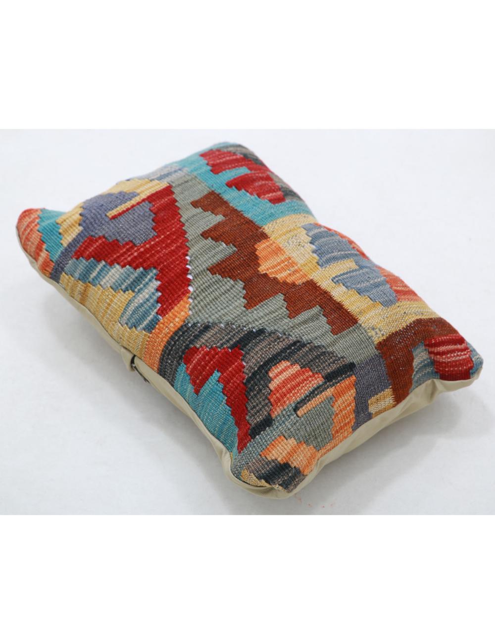 Hand Woven Tribal Multi Color Geometric Wool Pillow - 1'0'' x 1'5'' Arteverk Arteverk Rugs