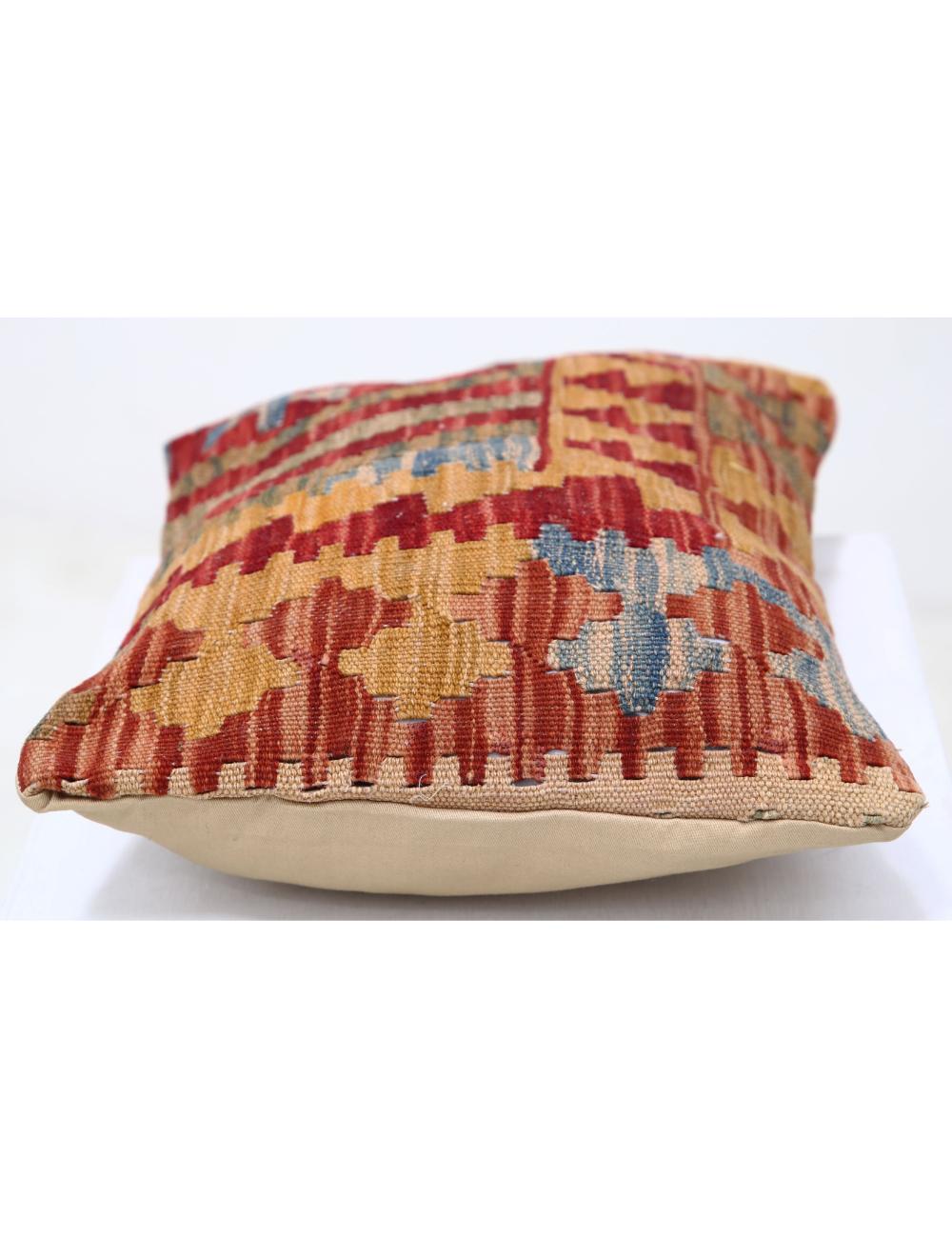 Hand Woven Tribal Multi Color Geometric Wool Pillow - 1'0'' x 1'5'' Arteverk Arteverk Rugs