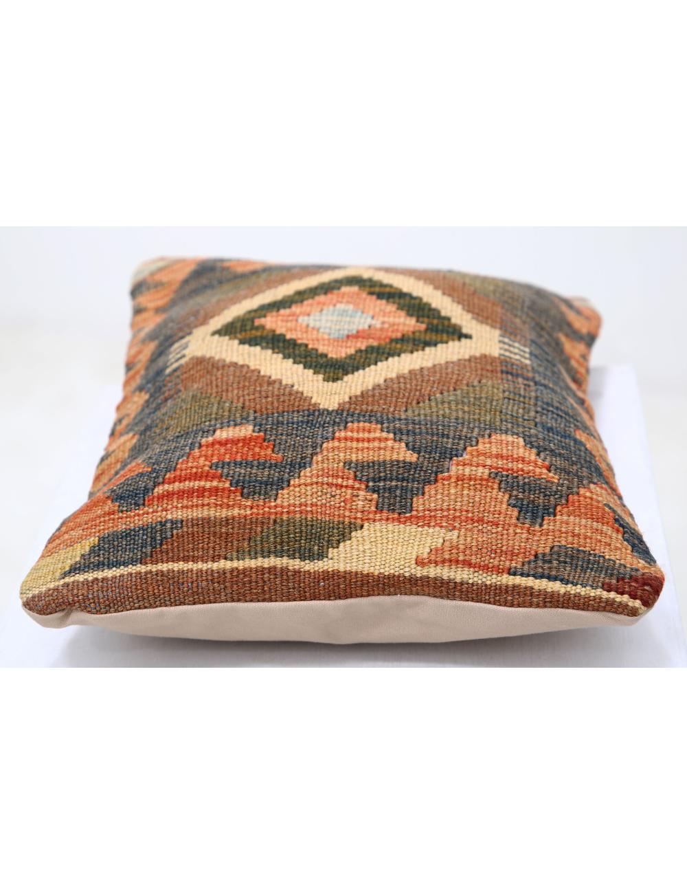 Hand Woven Tribal Multi Color Geometric Wool Pillow - 1'0'' x 1'5'' Arteverk Arteverk Rugs