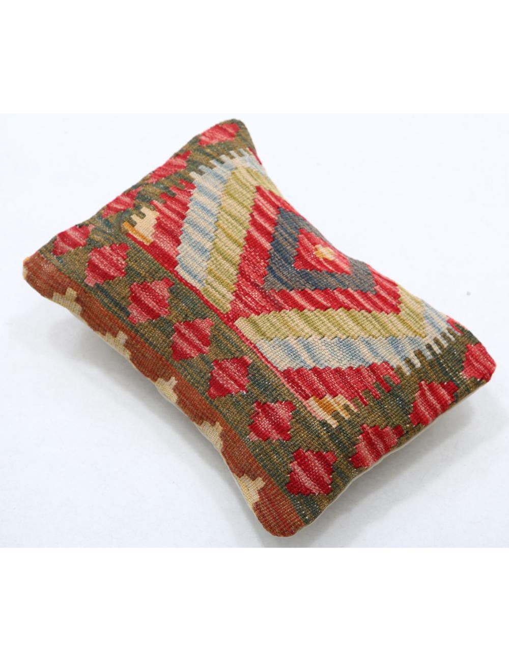 Hand Woven Tribal Multi Color Geometric Wool Pillow - 1'0'' x 1'5'' Arteverk Arteverk Rugs