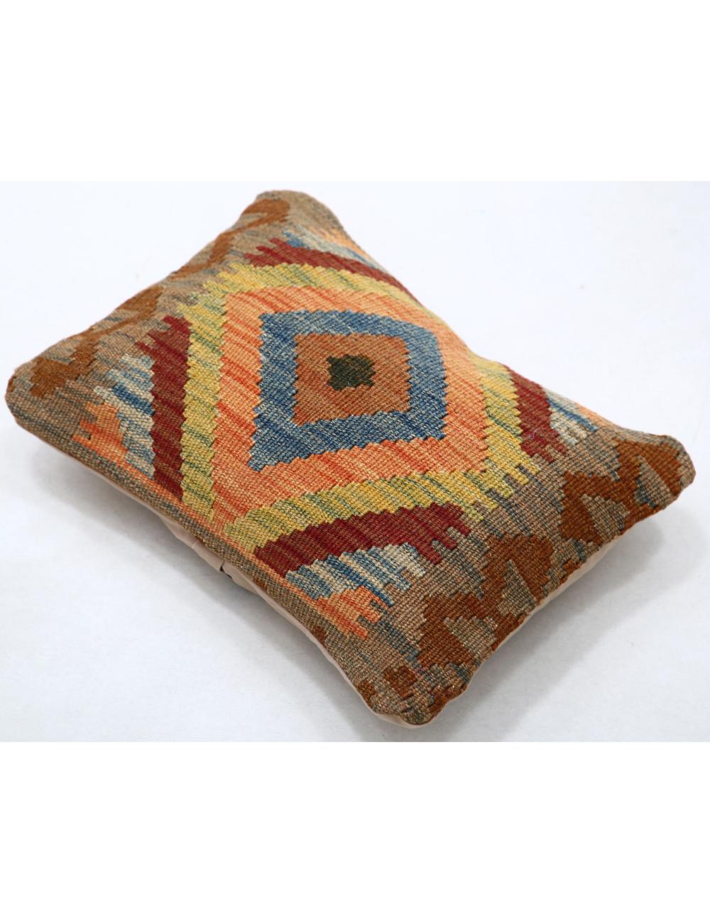 Hand Woven Tribal Multi Color Geometric Wool Pillow - 1'0'' x 1'5'' Arteverk Arteverk Rugs