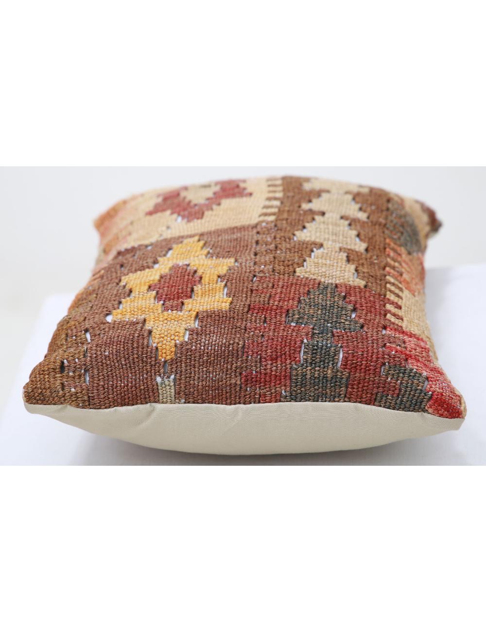 Hand Woven Tribal Multi Color Geometric Wool Pillow - 1'0'' x 1'5'' Arteverk Arteverk Rugs