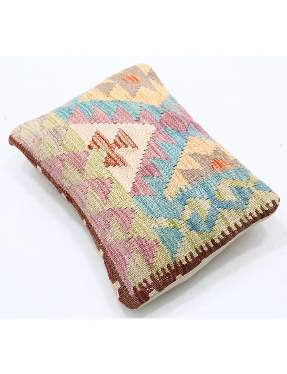 Hand Woven Tribal Multi Color Geometric Wool Pillow - 1'0'' x 1'5'' Arteverk Arteverk Rugs