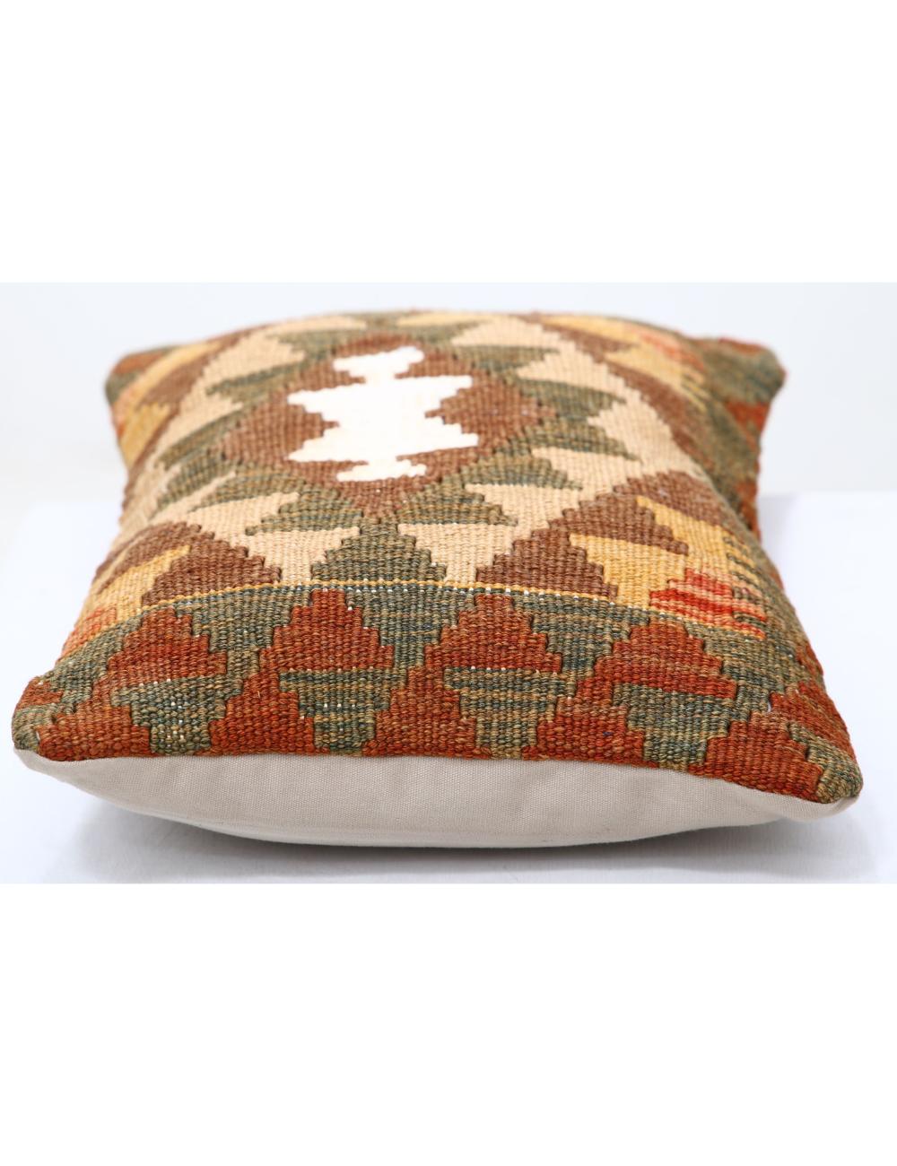 Hand Woven Tribal Multi Color Geometric Wool Pillow - 1'0'' x 1'5'' Arteverk Arteverk Rugs