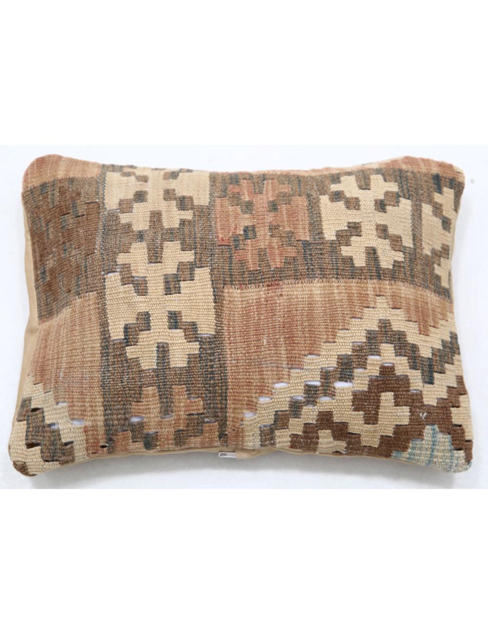 Hand Woven Tribal Multi Color Geometric Wool Pillow - 1&#39;0&#39;&#39; x 1&#39;5&#39;&#39; Arteverk Arteverk Rugs