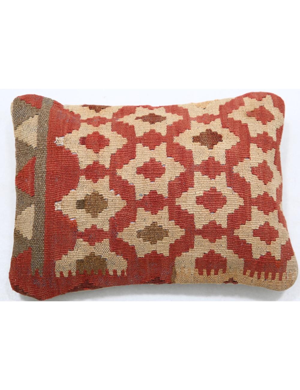 Hand Woven Tribal Multi Color Geometric Wool Pillow - 1&#39;0&#39;&#39; x 1&#39;5&#39;&#39; Arteverk Arteverk Rugs