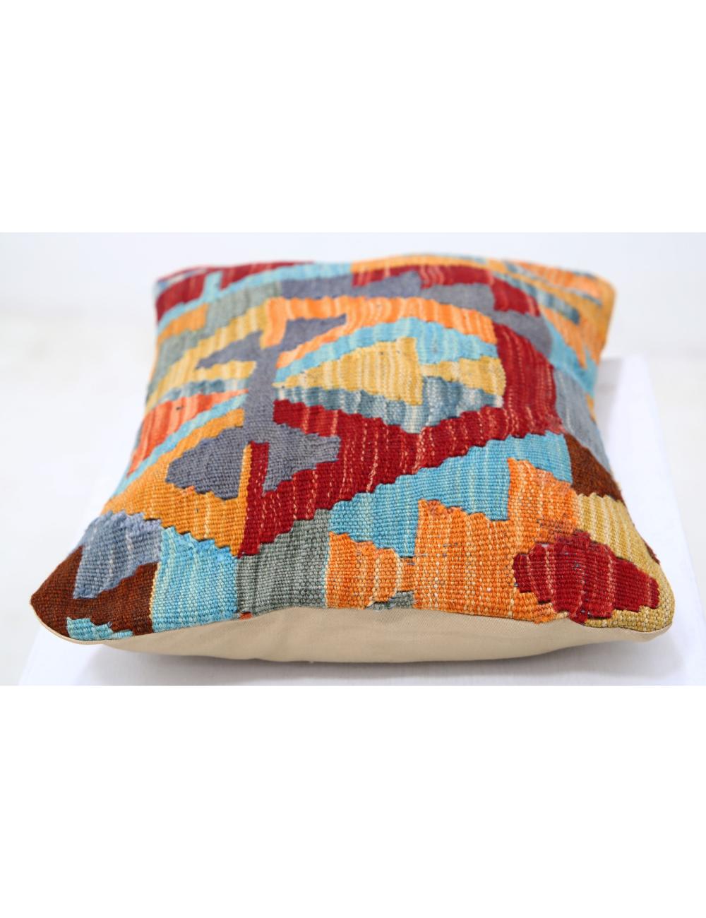 Hand Woven Tribal Multi Color Geometric Wool Pillow - 1'0'' x 1'5'' Arteverk Arteverk Rugs