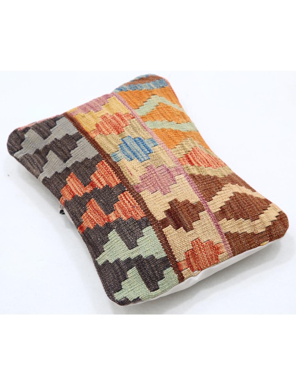 Hand Woven Tribal Multi Color Geometric Wool Pillow - 1'0'' x 1'5'' Arteverk Arteverk Rugs