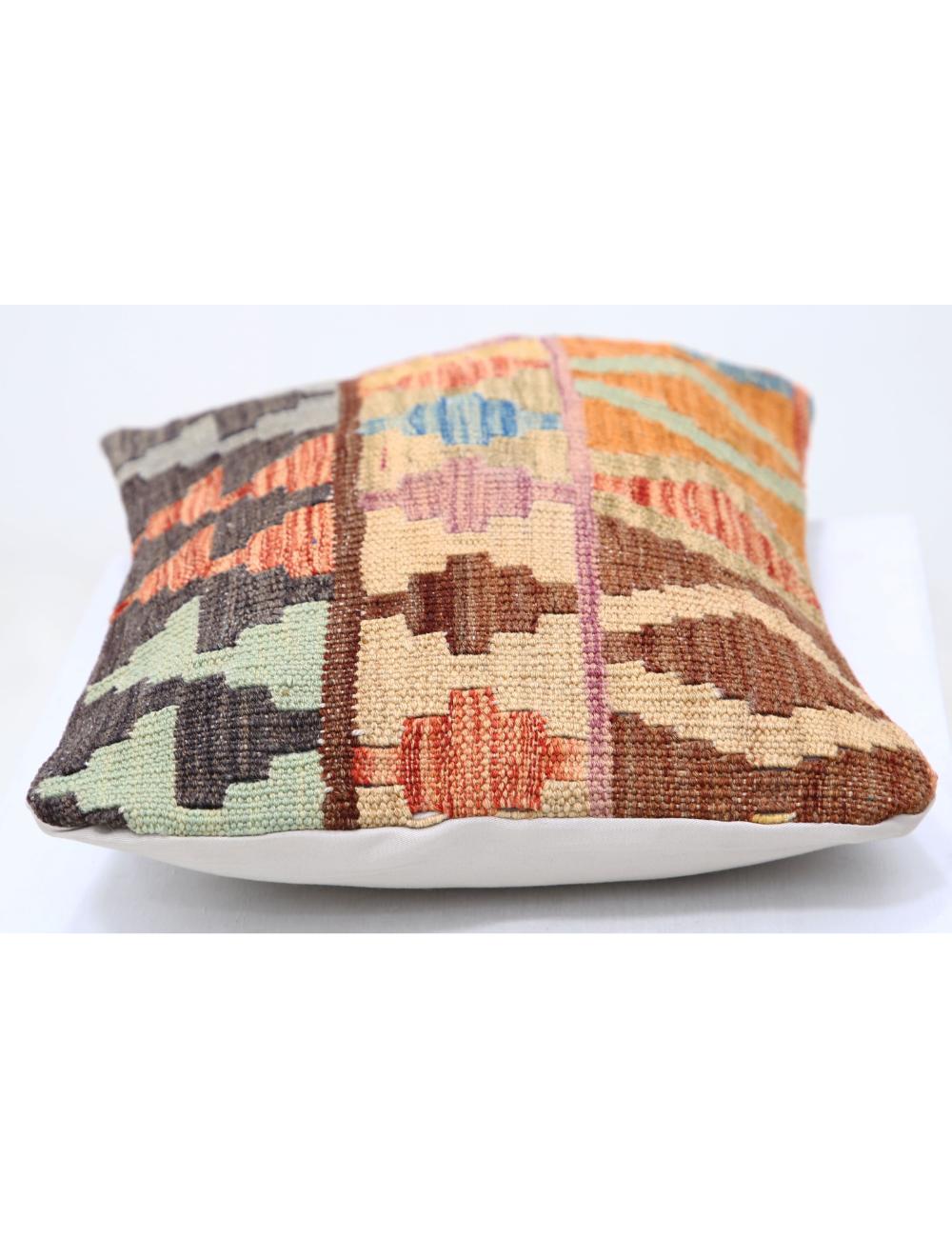 Hand Woven Tribal Multi Color Geometric Wool Pillow - 1'0'' x 1'5'' Arteverk Arteverk Rugs