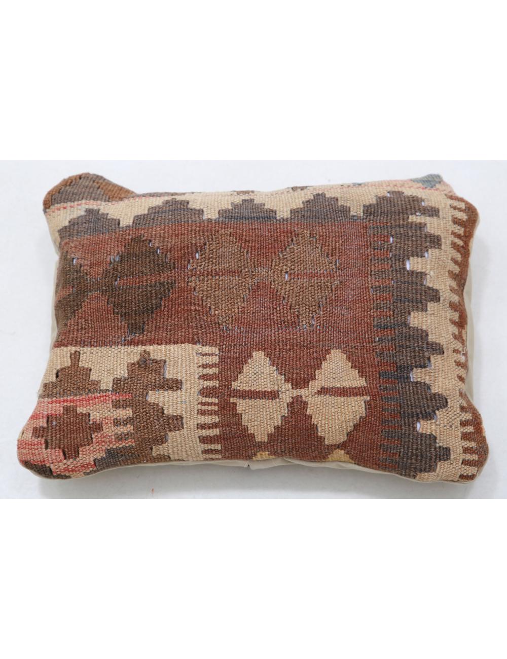 Hand Woven Tribal Multi Color Geometric Wool Pillow - 1&#39;0&#39;&#39; x 1&#39;5&#39;&#39; Arteverk Arteverk Rugs