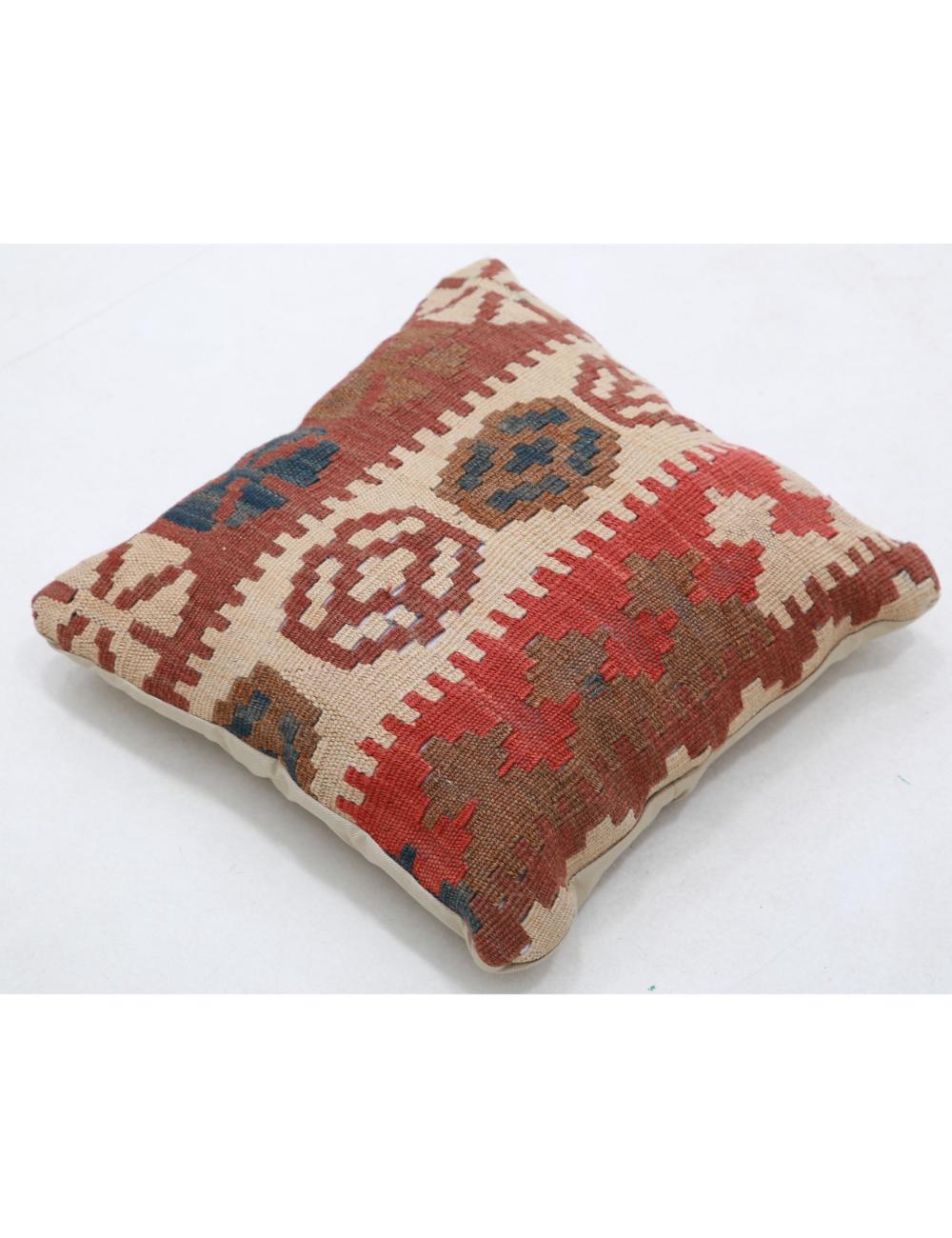 Hand Woven Tribal Multi Color Geometric Wool Pillow - 1'5'' x 1'5'' Arteverk Arteverk Rugs