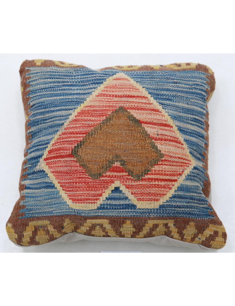 Hand Woven Tribal Multi Color Geometric Wool Pillow - 1&#39;5&#39;&#39; x 1&#39;5&#39;&#39; Arteverk Arteverk Rugs