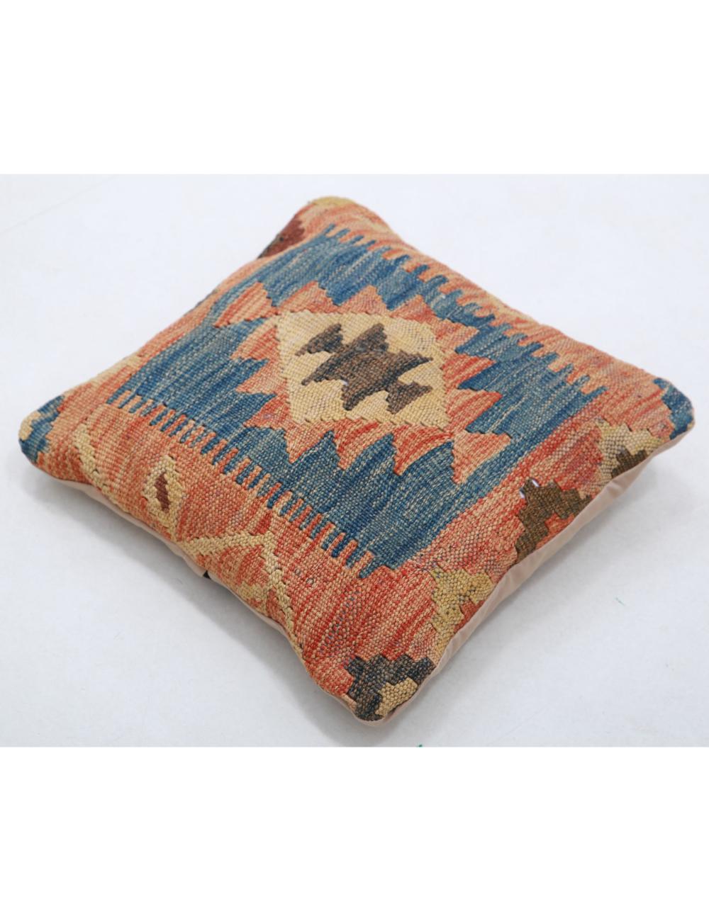 Hand Woven Tribal Multi Color Geometric Wool Pillow - 1'5'' x 1'5'' Arteverk Arteverk Rugs