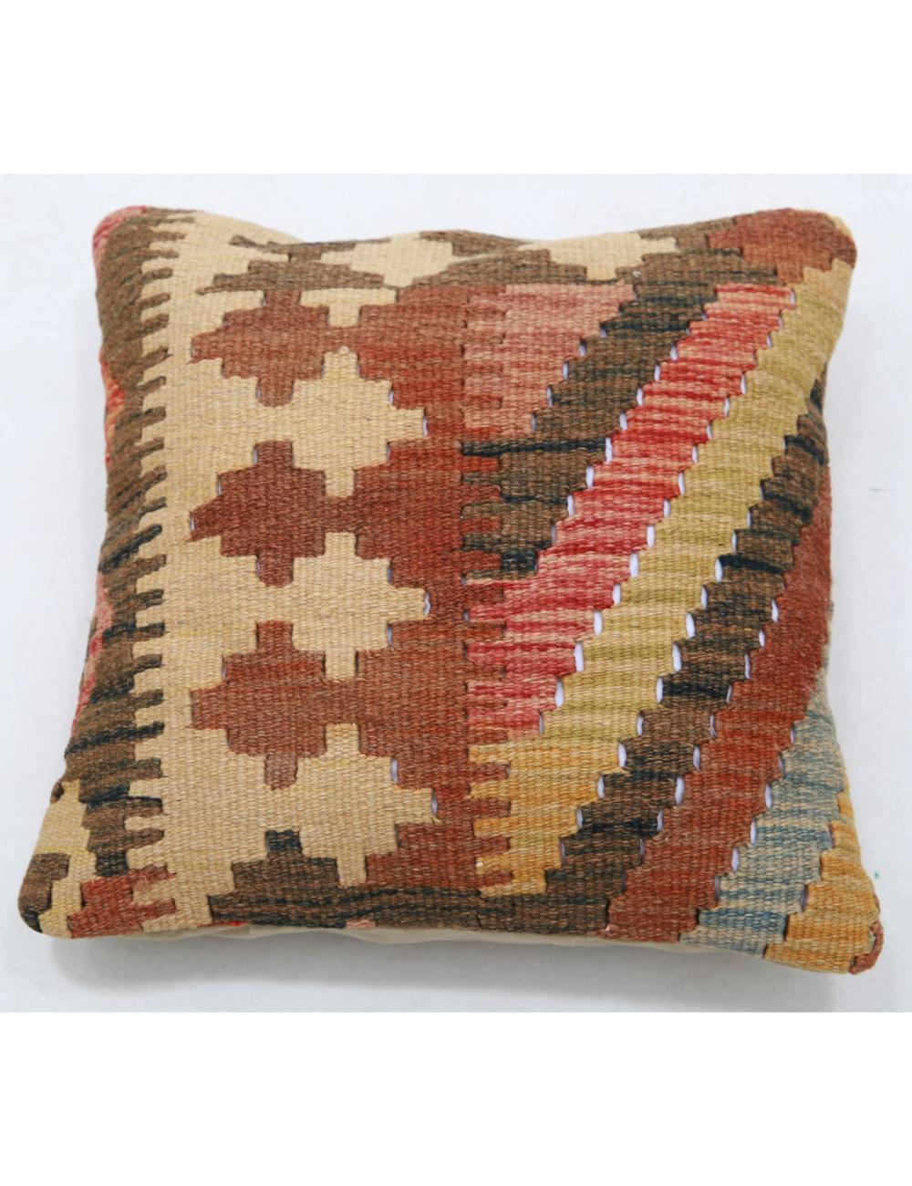 Hand Woven Tribal Multi Color Geometric Wool Pillow - 1&#39;5&#39;&#39; x 1&#39;5&#39;&#39; Arteverk Arteverk Rugs