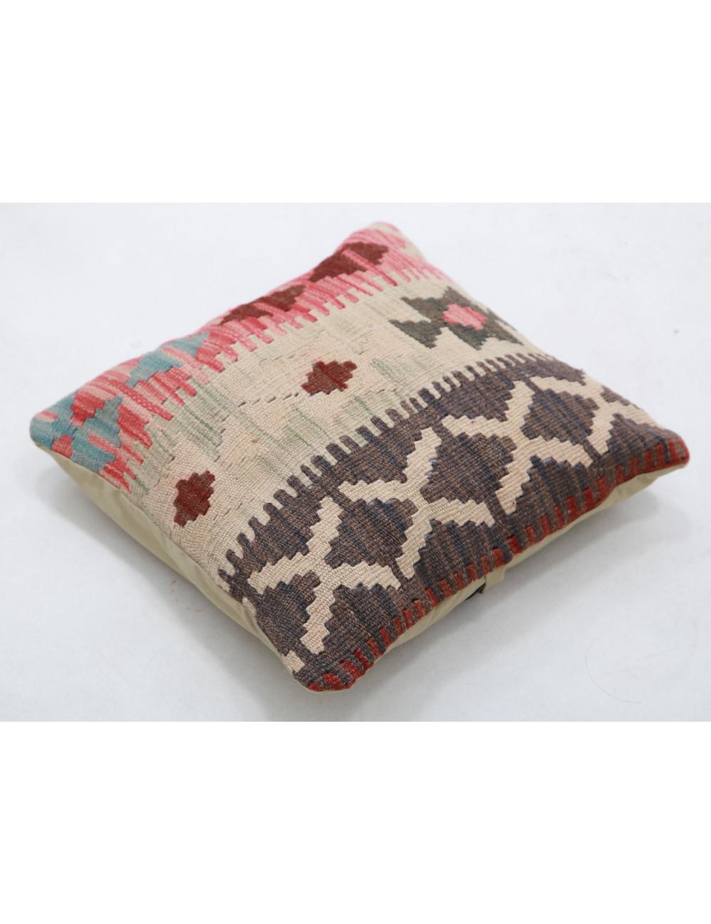 Hand Woven Tribal Multi Color Geometric Wool Pillow - 1'5'' x 1'5'' Arteverk Arteverk Rugs