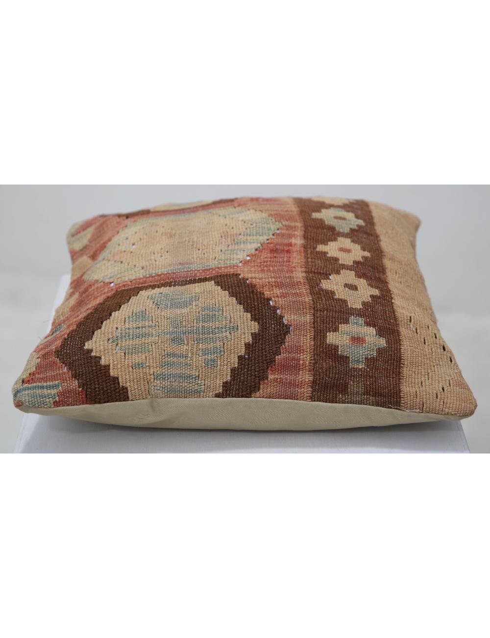 Hand Woven Tribal Multi Color Geometric Wool Pillow - 1'5'' x 1'5'' Arteverk Arteverk Rugs