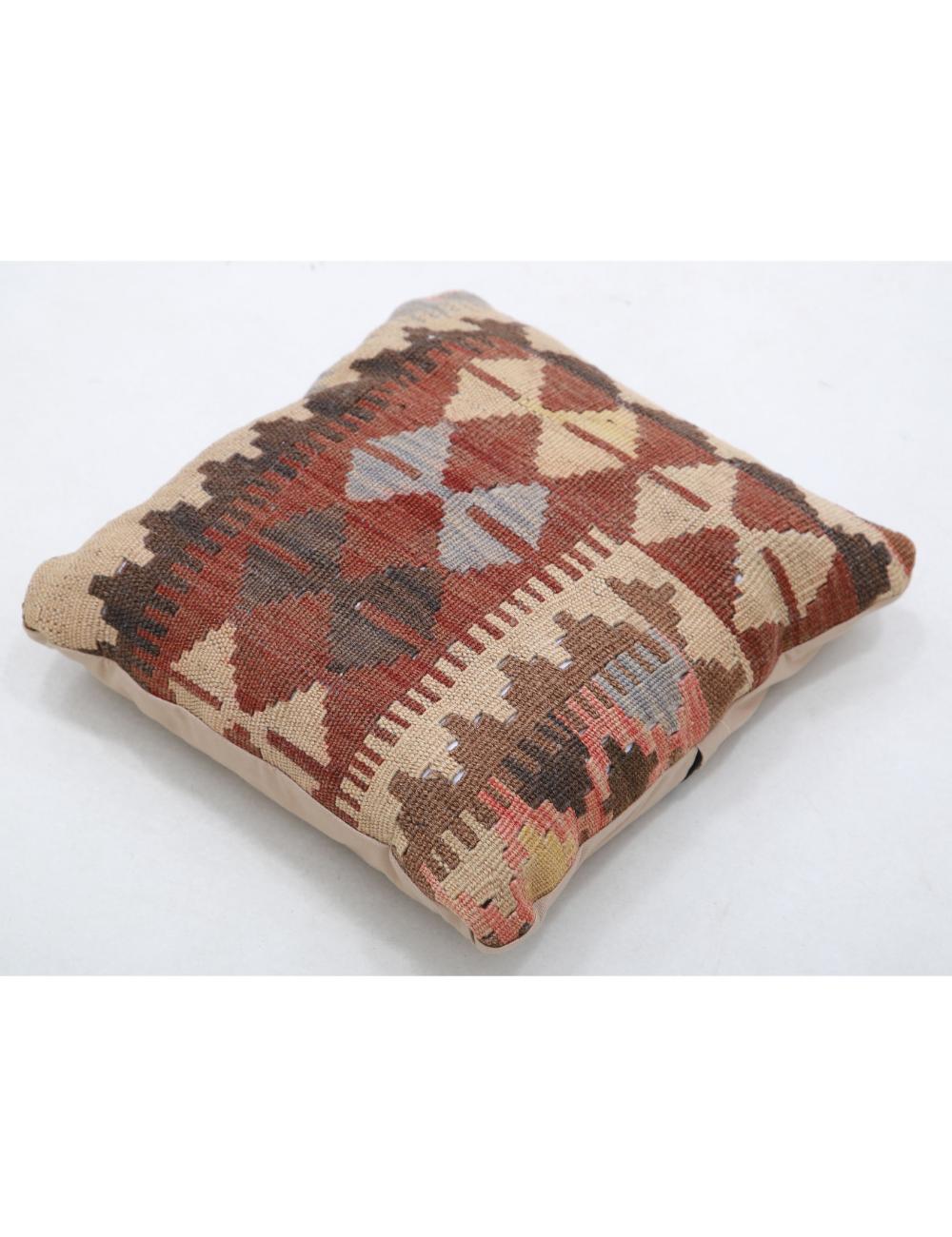 Hand Woven Tribal Multi Color Geometric Wool Pillow - 1'5'' x 1'5'' Arteverk Arteverk Rugs