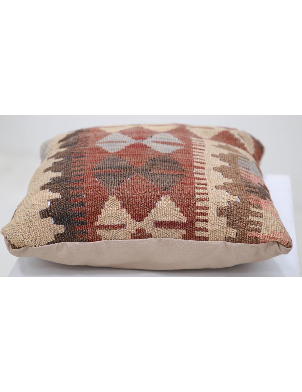 Hand Woven Tribal Multi Color Geometric Wool Pillow - 1'5'' x 1'5'' Arteverk Arteverk Rugs