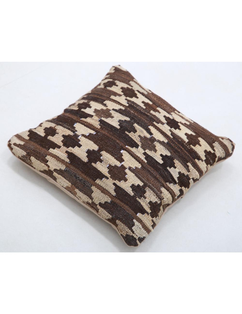 Hand Woven Tribal Multi Color Geometric Wool Pillow - 1'5'' x 1'5'' Arteverk Arteverk Rugs