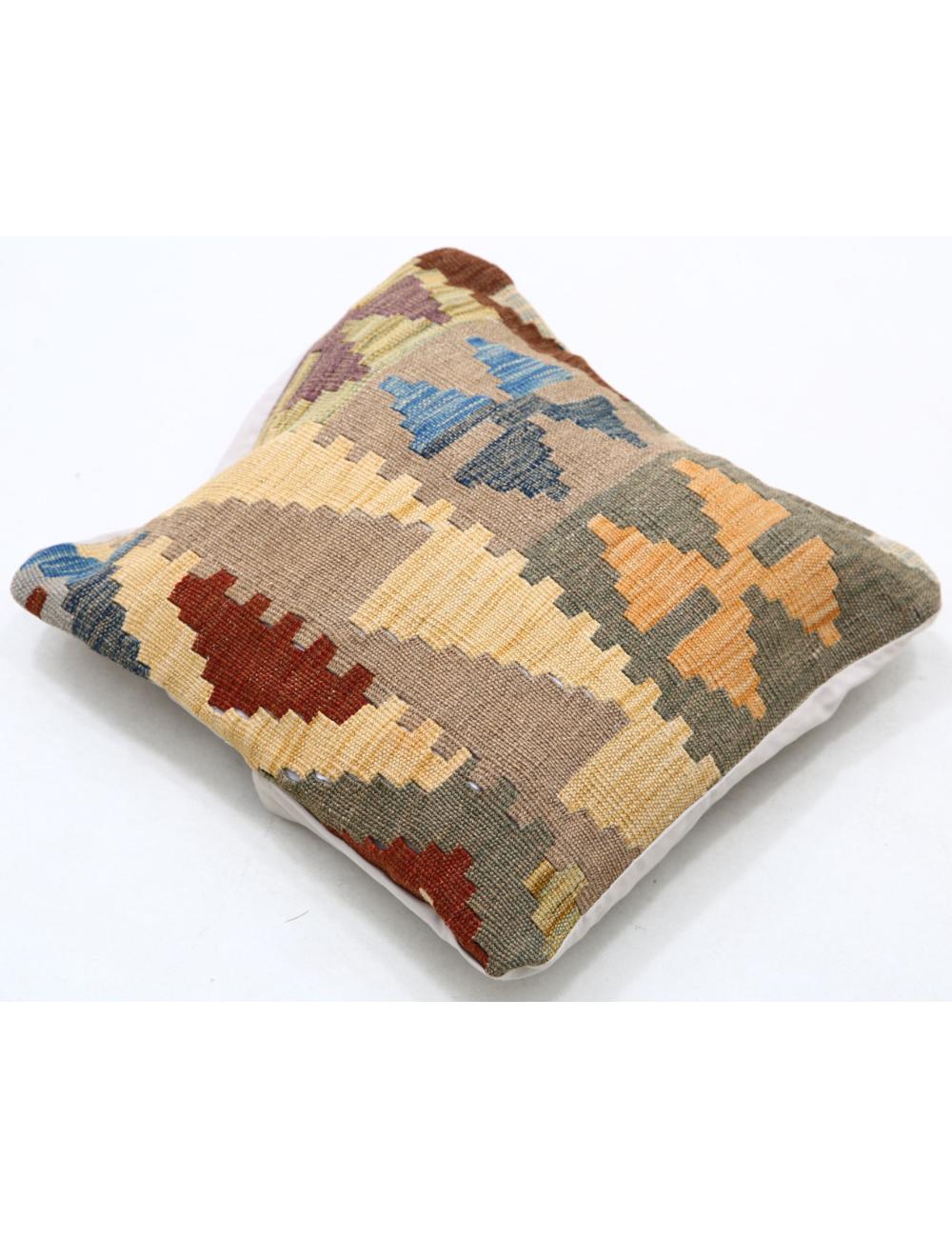 Hand Woven Tribal Multi Color Geometric Wool Pillow - 1'5'' x 1'5'' Arteverk Arteverk Rugs