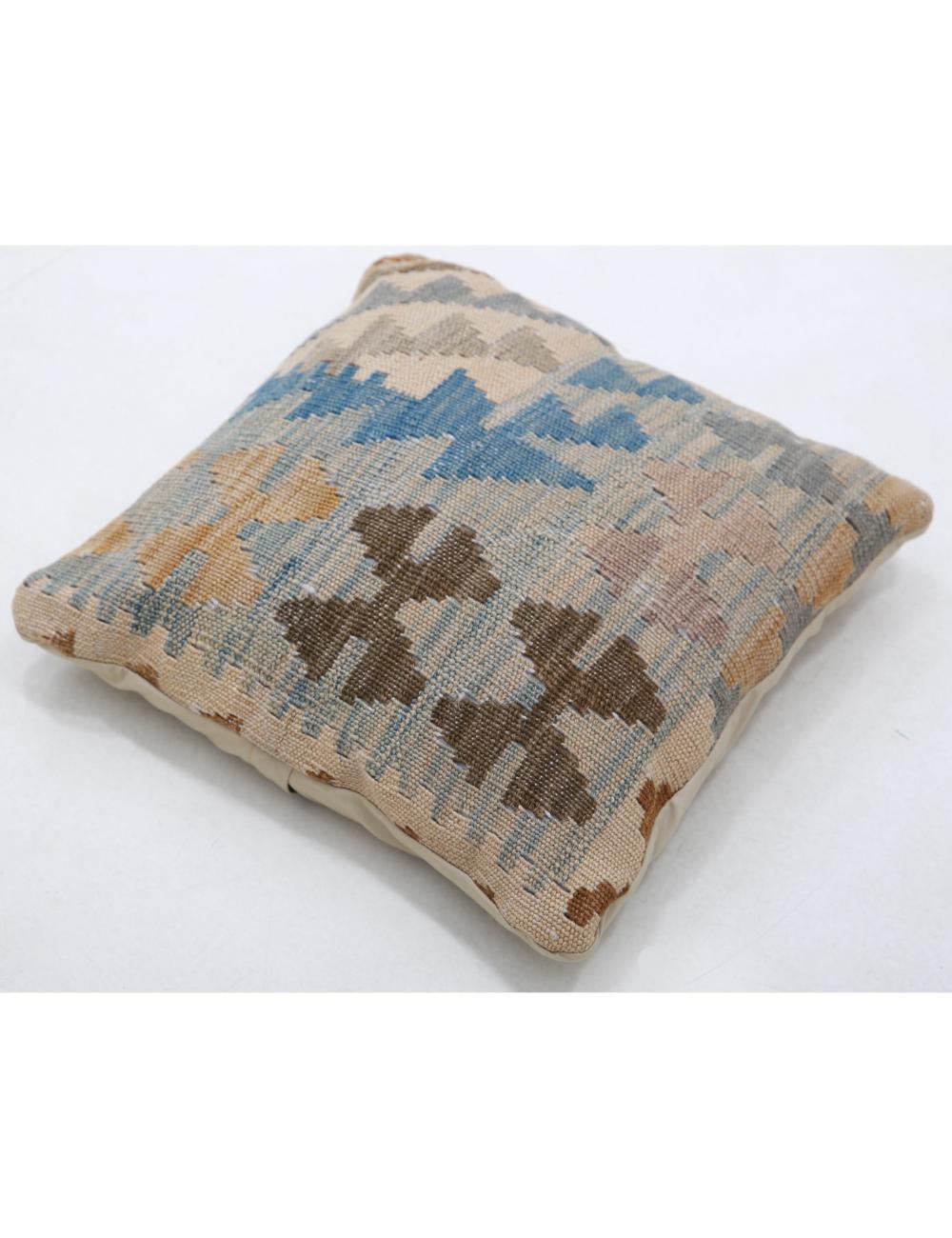 Hand Woven Tribal Multi Color Geometric Wool Pillow - 1'5'' x 1'5'' Arteverk Arteverk Rugs