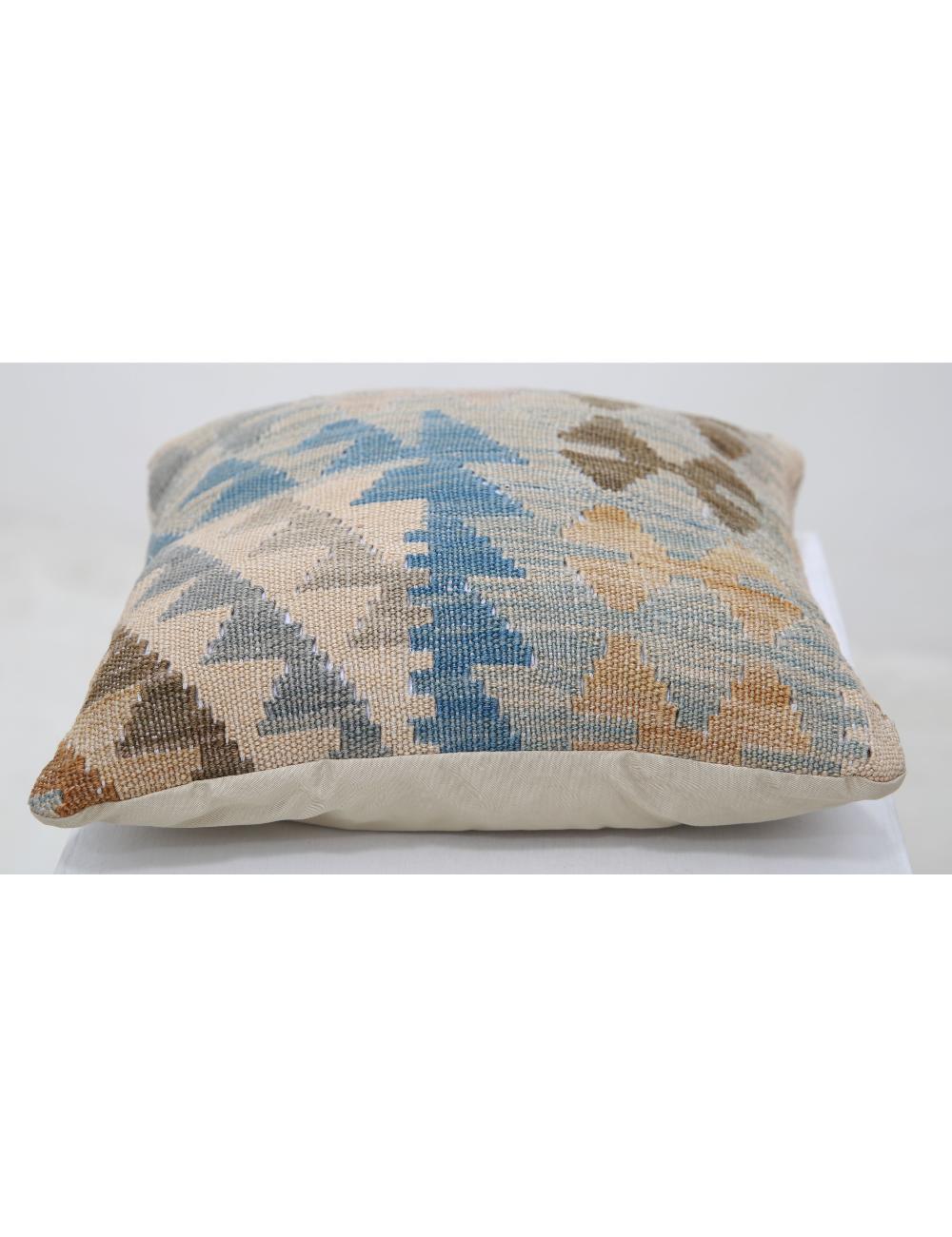 Hand Woven Tribal Multi Color Geometric Wool Pillow - 1'5'' x 1'5'' Arteverk Arteverk Rugs