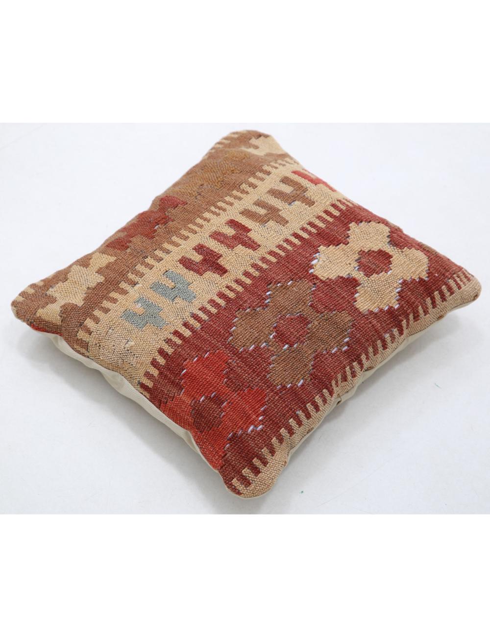 Hand Woven Tribal Multi Color Geometric Wool Pillow - 1'5'' x 1'5'' Arteverk Arteverk Rugs