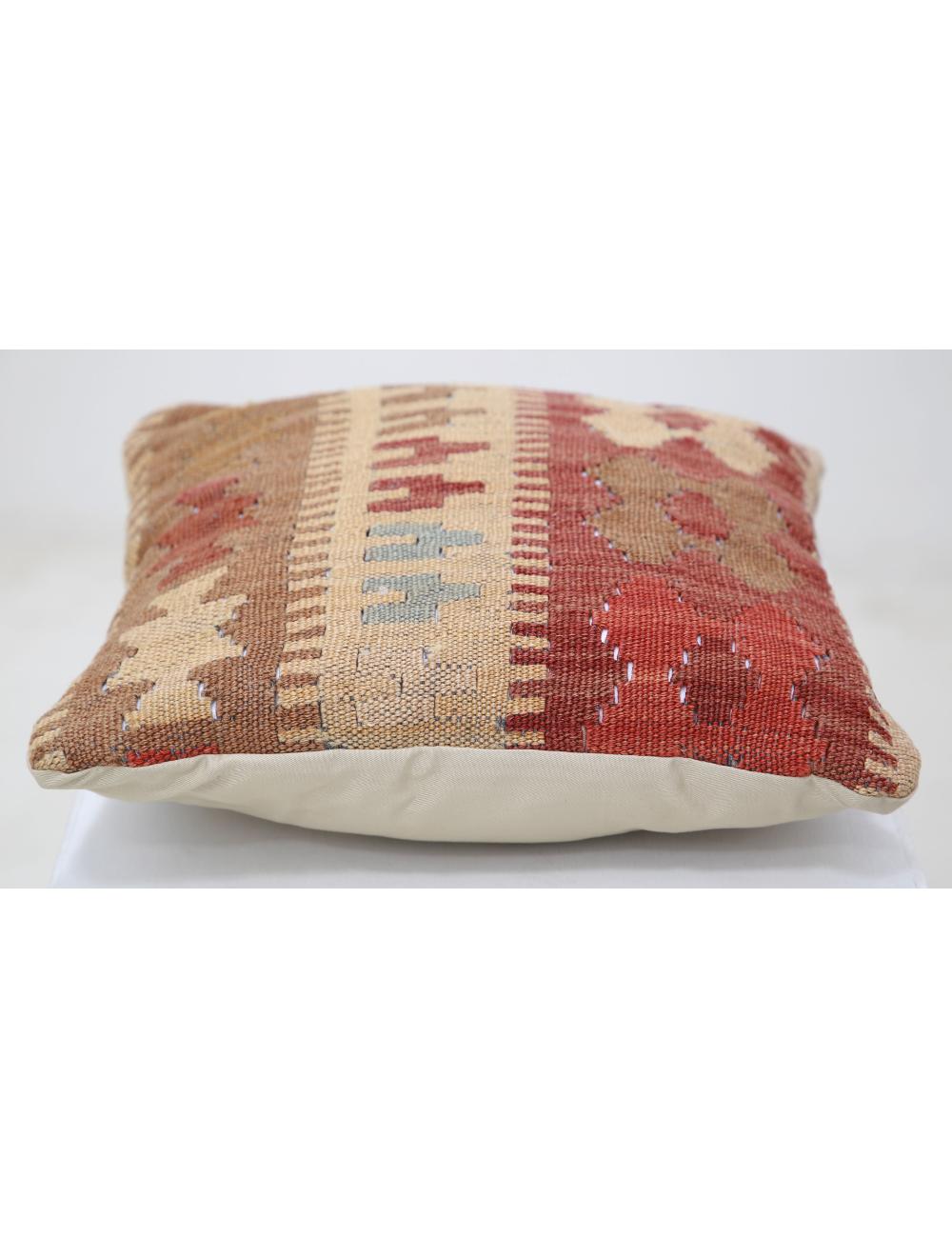 Hand Woven Tribal Multi Color Geometric Wool Pillow - 1'5'' x 1'5'' Arteverk Arteverk Rugs