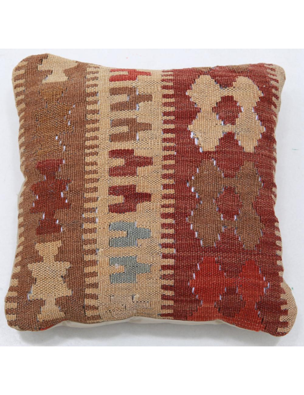 Hand Woven Tribal Multi Color Geometric Wool Pillow - 1&#39;5&#39;&#39; x 1&#39;5&#39;&#39; Arteverk Arteverk Rugs