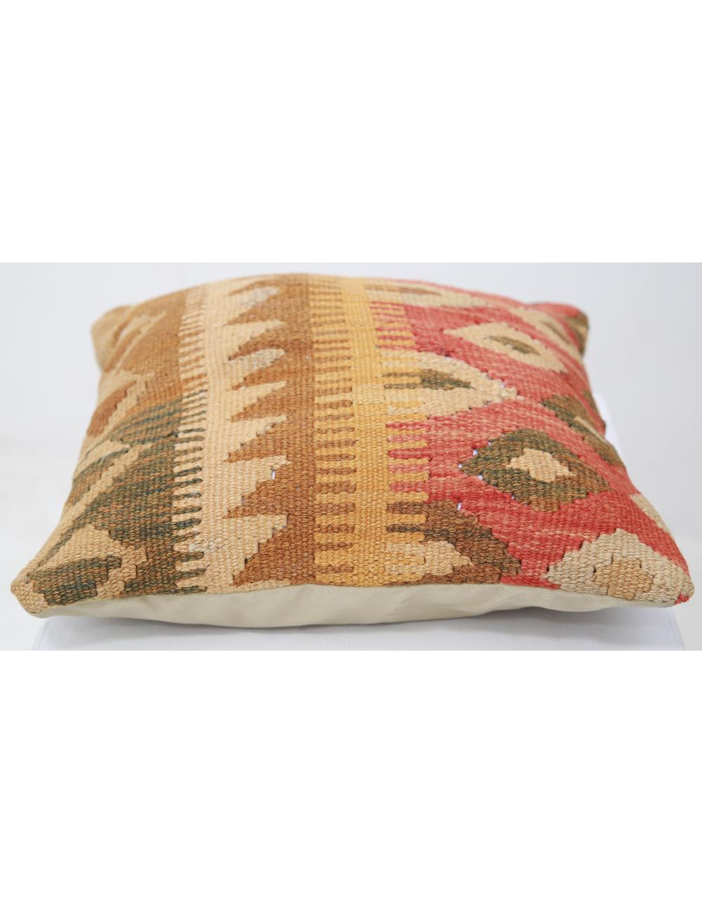 Hand Woven Tribal Multi Color Geometric Wool Pillow - 1'5'' x 1'5'' Arteverk Arteverk Rugs