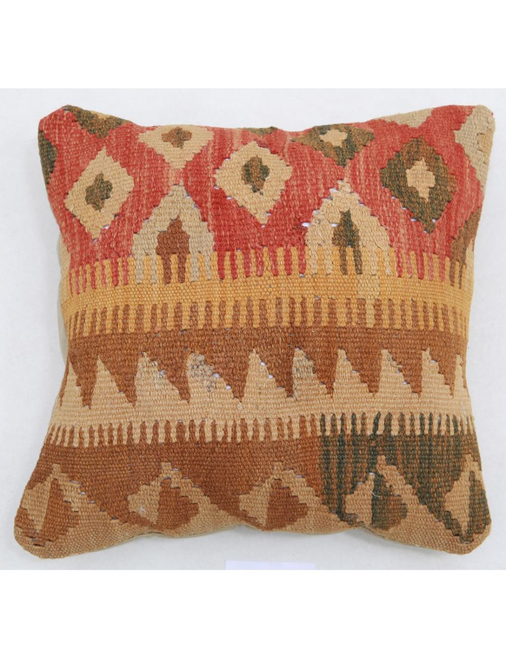 Hand Woven Tribal Multi Color Geometric Wool Pillow - 1&#39;5&#39;&#39; x 1&#39;5&#39;&#39; Arteverk Arteverk Rugs