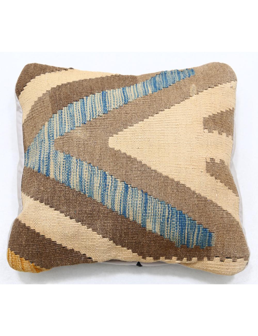 Hand Woven Tribal Multi Color Geometric Wool Pillow - 1'5'' x 1'5'' Arteverk Arteverk Rugs